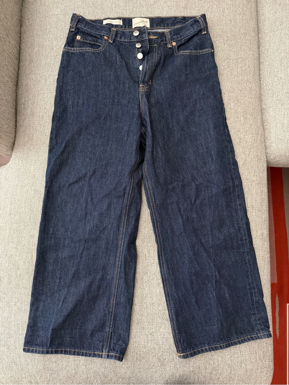 Universal Thread Mid-Rise Vintage Wide Leg Jeans in Dark Blue